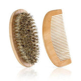 Boar Bristle Beard Brush and Handmade Beard Comb Kit
