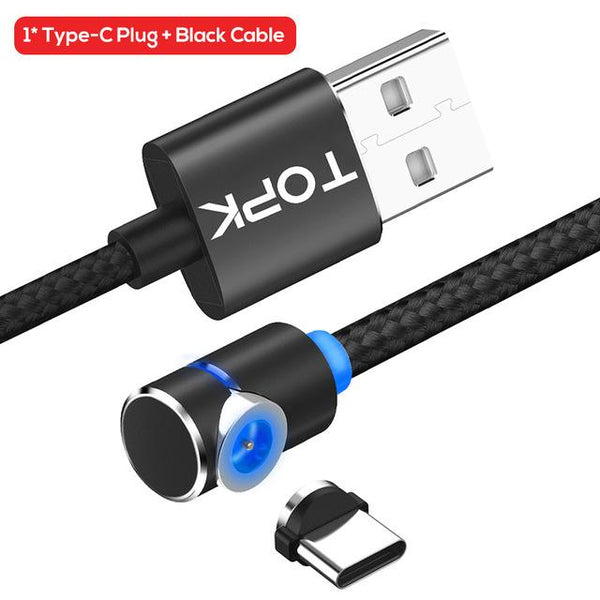 Cable - LED Magnetic USB C Cable 90 Degree L Shape