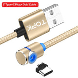 Cable - LED Magnetic USB C Cable 90 Degree L Shape