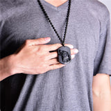 Necklace - Black Obsidian Wolf Necklace