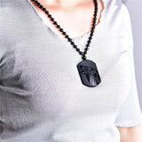 Necklace - Black Obsidian Wolf Necklace