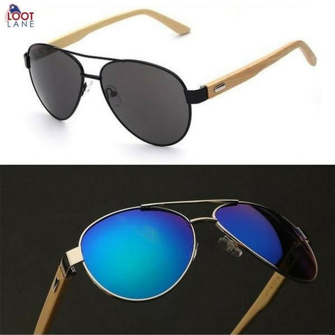 Sunglasses - Aviator Wooden Sunglasses