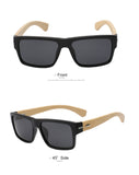 Sunglasses - Square Polarized Wood Sunglasses