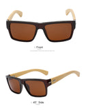 Sunglasses - Square Polarized Wood Sunglasses